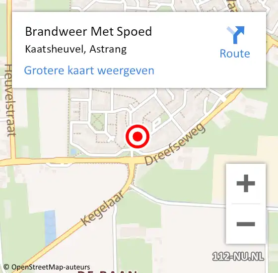 Locatie op kaart van de 112 melding: Brandweer Met Spoed Naar Kaatsheuvel, Astrang op 15 januari 2019 07:51