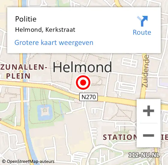 Locatie op kaart van de 112 melding: Politie Helmond, Kerkstraat op 15 januari 2019 09:08