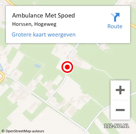 Locatie op kaart van de 112 melding: Ambulance Met Spoed Naar Horssen, Hogeweg op 15 januari 2019 10:40
