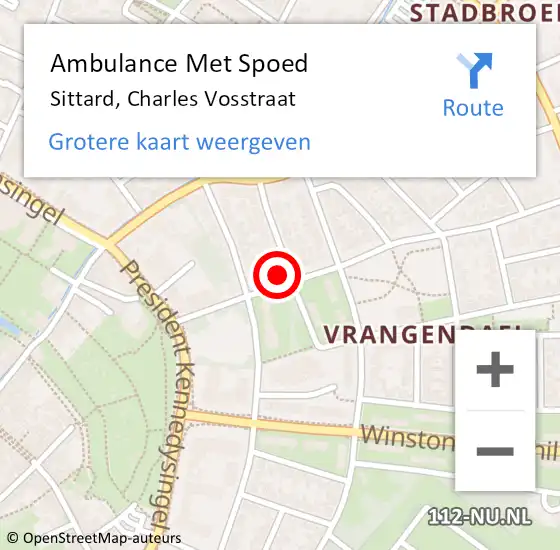 Locatie op kaart van de 112 melding: Ambulance Met Spoed Naar Sittard, Charles Vosstraat op 20 maart 2014 16:05