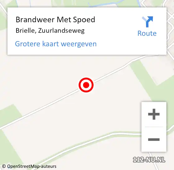 Locatie op kaart van de 112 melding: Brandweer Met Spoed Naar Brielle, Zuurlandseweg op 15 januari 2019 12:16