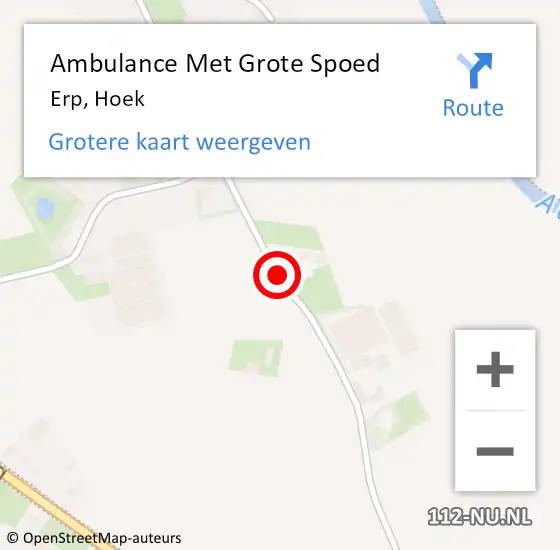 Locatie op kaart van de 112 melding: Ambulance Met Grote Spoed Naar Erp, Hoek op 15 januari 2019 12:56