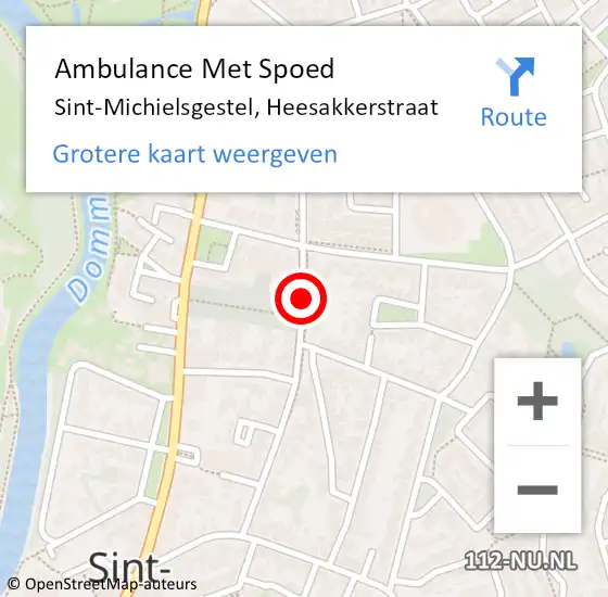 Locatie op kaart van de 112 melding: Ambulance Met Spoed Naar Sint-Michielsgestel, Heesakkerstraat op 15 januari 2019 13:17