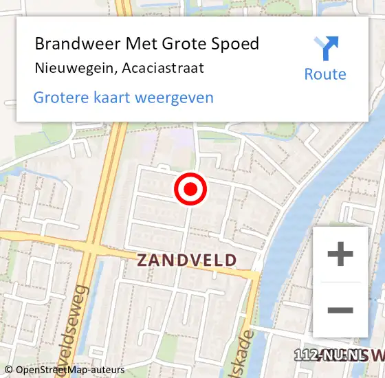 Locatie op kaart van de 112 melding: Brandweer Met Grote Spoed Naar Nieuwegein, Acaciastraat op 15 januari 2019 13:20