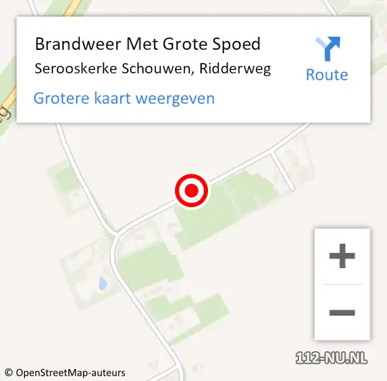 Locatie op kaart van de 112 melding: Brandweer Met Grote Spoed Naar Serooskerke Schouwen, Ridderweg op 15 januari 2019 13:45