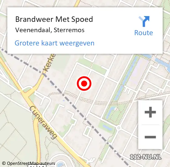 Locatie op kaart van de 112 melding: Brandweer Met Spoed Naar Veenendaal, Sterremos op 15 januari 2019 16:20