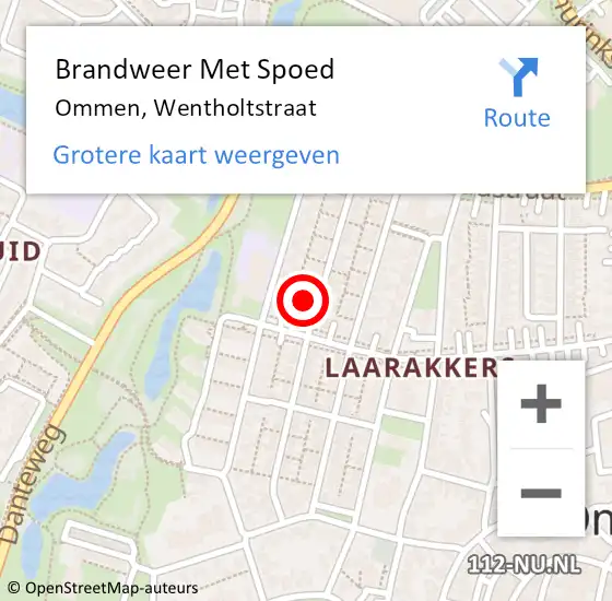 Locatie op kaart van de 112 melding: Brandweer Met Spoed Naar Ommen, Wentholtstraat op 20 maart 2014 16:33