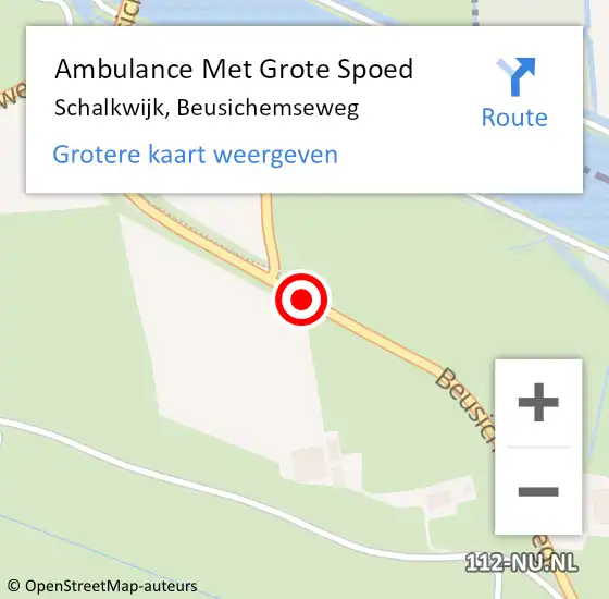 Locatie op kaart van de 112 melding: Ambulance Met Grote Spoed Naar Schalkwijk, Beusichemseweg op 15 januari 2019 18:14