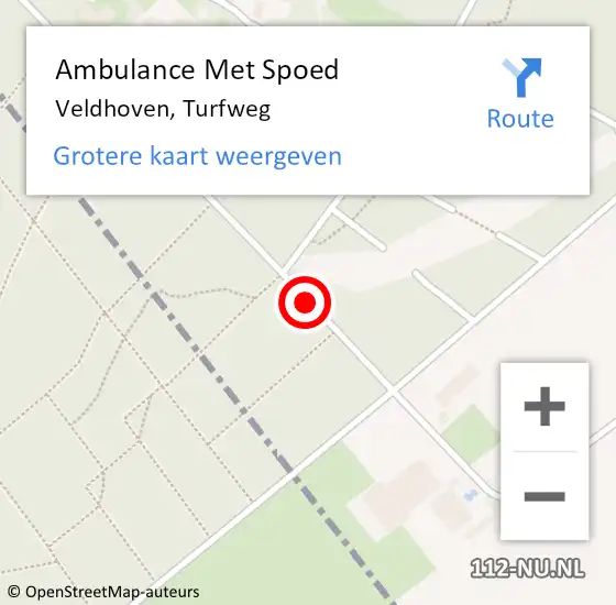Locatie op kaart van de 112 melding: Ambulance Met Spoed Naar Veldhoven, Turfweg op 15 januari 2019 18:38