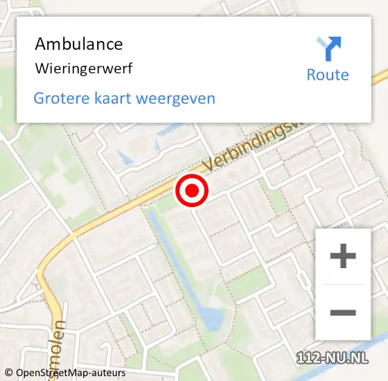 Locatie op kaart van de 112 melding: Ambulance Wieringerwerf op 15 januari 2019 20:29
