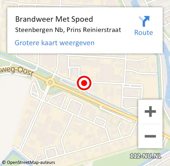 Locatie op kaart van de 112 melding: Brandweer Met Spoed Naar Steenbergen Nb, Prins Reinierstraat op 15 januari 2019 20:35