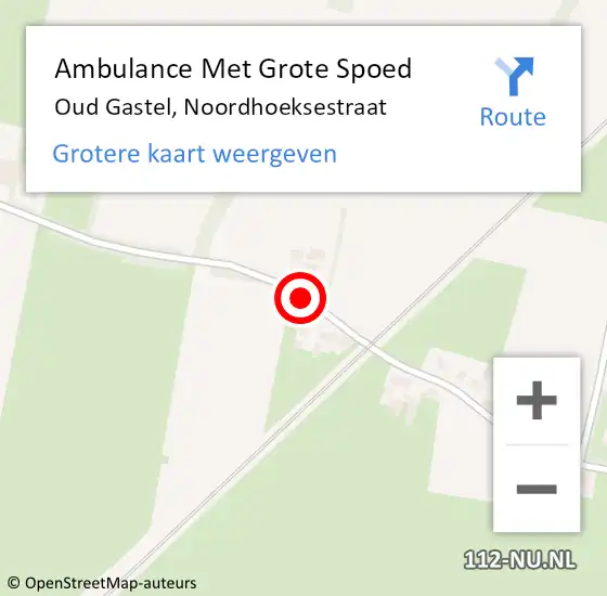 Locatie op kaart van de 112 melding: Ambulance Met Grote Spoed Naar Oud Gastel, Noordhoeksestraat op 16 januari 2019 00:39
