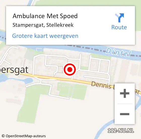 Locatie op kaart van de 112 melding: Ambulance Met Spoed Naar Stampersgat, Stellekreek op 16 januari 2019 03:19