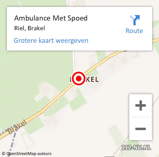 Locatie op kaart van de 112 melding: Ambulance Met Spoed Naar Riel, Brakel op 16 januari 2019 07:28