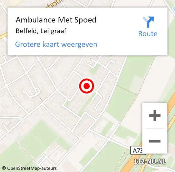 Locatie op kaart van de 112 melding: Ambulance Met Spoed Naar Belfeld, Leijgraaf op 16 januari 2019 10:31