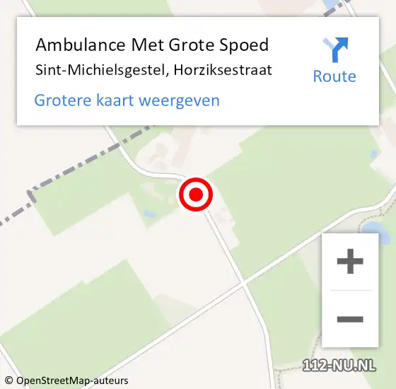 Locatie op kaart van de 112 melding: Ambulance Met Grote Spoed Naar Sint-Michielsgestel, Horziksestraat op 16 januari 2019 10:46