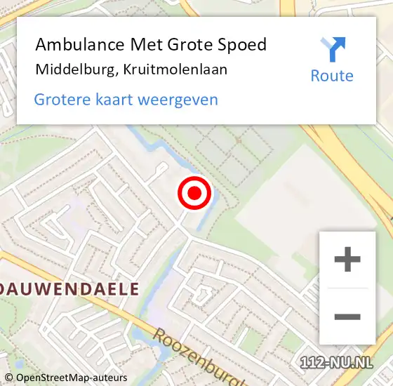 Locatie op kaart van de 112 melding: Ambulance Met Grote Spoed Naar Middelburg, Kruitmolenlaan op 16 januari 2019 10:46