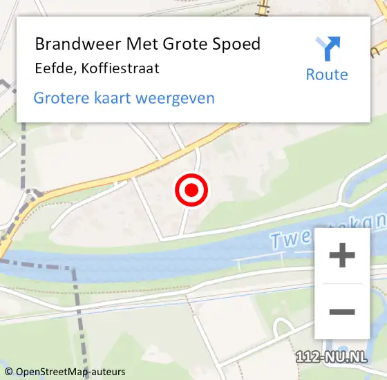 Locatie op kaart van de 112 melding: Brandweer Met Grote Spoed Naar Eefde, Koffiestraat op 16 januari 2019 10:52