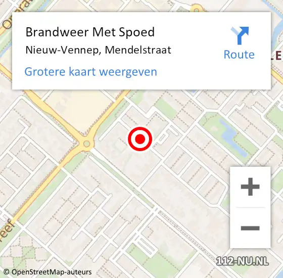 Locatie op kaart van de 112 melding: Brandweer Met Spoed Naar Nieuw-Vennep, Mendelstraat op 16 januari 2019 12:39