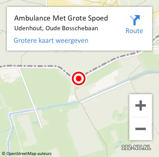Locatie op kaart van de 112 melding: Ambulance Met Grote Spoed Naar Udenhout, Oude Bosschebaan op 16 januari 2019 12:42