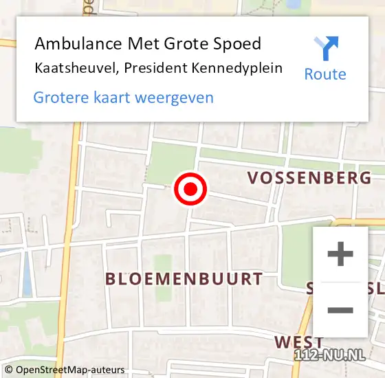 Locatie op kaart van de 112 melding: Ambulance Met Grote Spoed Naar Kaatsheuvel, President Kennedyplein op 16 januari 2019 13:13