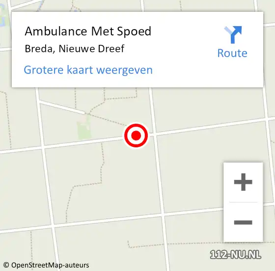 Locatie op kaart van de 112 melding: Ambulance Met Spoed Naar Breda, Nieuwe Dreef op 16 januari 2019 14:14