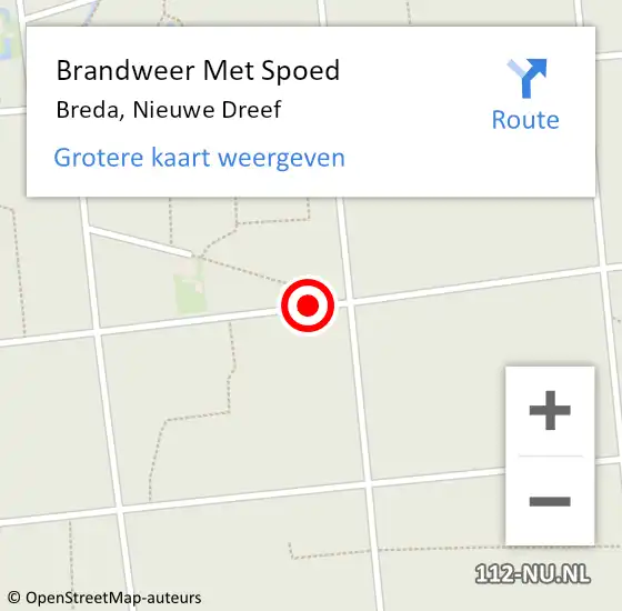 Locatie op kaart van de 112 melding: Brandweer Met Spoed Naar Breda, Nieuwe Dreef op 16 januari 2019 14:15