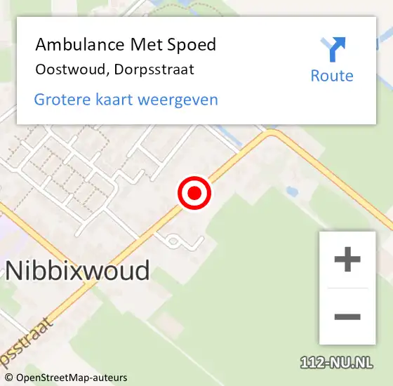 Locatie op kaart van de 112 melding: Ambulance Met Spoed Naar Oostwoud, Dorpsstraat op 16 januari 2019 14:35