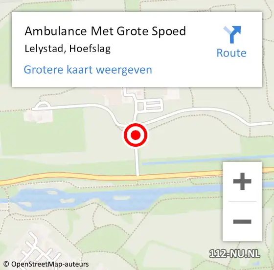 Locatie op kaart van de 112 melding: Ambulance Met Grote Spoed Naar Lelystad, Hoefslag op 16 januari 2019 16:01