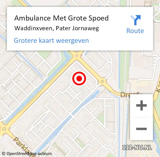 Locatie op kaart van de 112 melding: Ambulance Met Grote Spoed Naar Waddinxveen, Pater Jornaweg op 16 januari 2019 16:09
