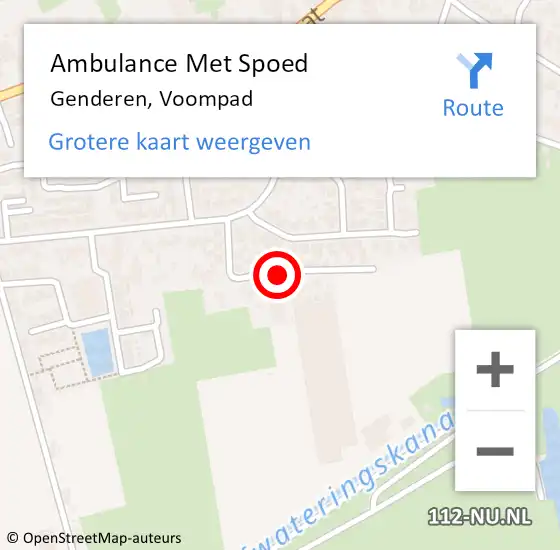 Locatie op kaart van de 112 melding: Ambulance Met Spoed Naar Genderen, Voompad op 16 januari 2019 16:22