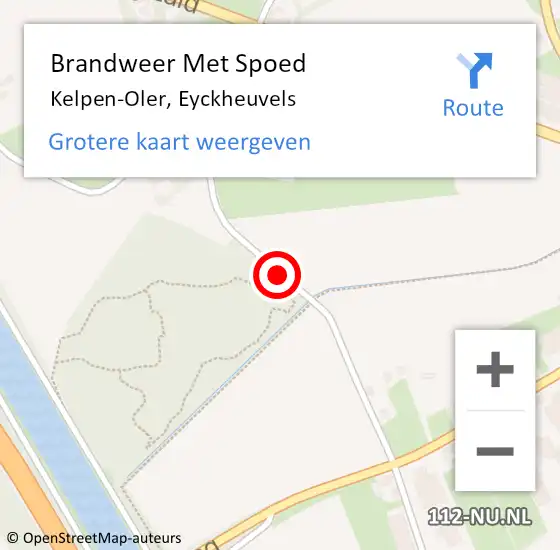 Locatie op kaart van de 112 melding: Brandweer Met Spoed Naar Kelpen-Oler, Eyckheuvels op 16 januari 2019 16:24