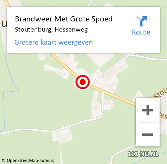 Locatie op kaart van de 112 melding: Brandweer Met Grote Spoed Naar Stoutenburg, Hessenweg op 16 januari 2019 16:52