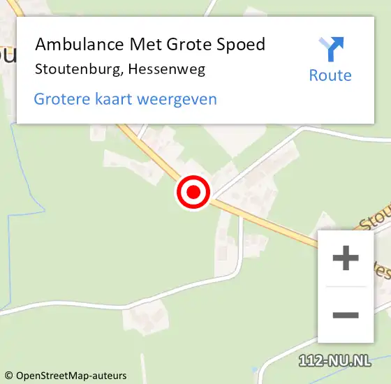 Locatie op kaart van de 112 melding: Ambulance Met Grote Spoed Naar Stoutenburg, Hessenweg op 16 januari 2019 16:55