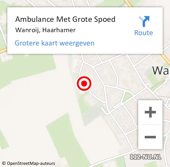 Locatie op kaart van de 112 melding: Ambulance Met Grote Spoed Naar Wanroij, Haarhamer op 16 januari 2019 19:46