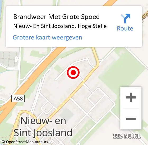 Locatie op kaart van de 112 melding: Brandweer Met Grote Spoed Naar Nieuw- En Sint Joosland, Hoge Stelle op 16 januari 2019 20:21