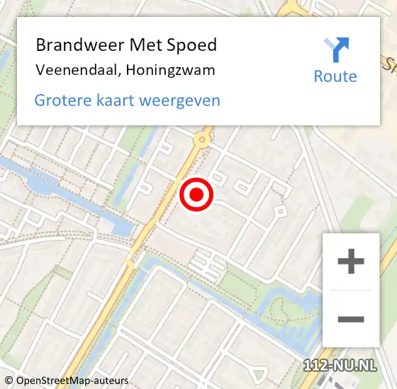 Locatie op kaart van de 112 melding: Brandweer Met Spoed Naar Veenendaal, Honingzwam op 16 januari 2019 20:56