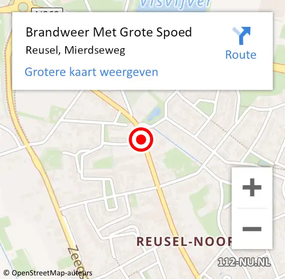 Locatie op kaart van de 112 melding: Brandweer Met Grote Spoed Naar Reusel, Mierdseweg op 17 januari 2019 00:09