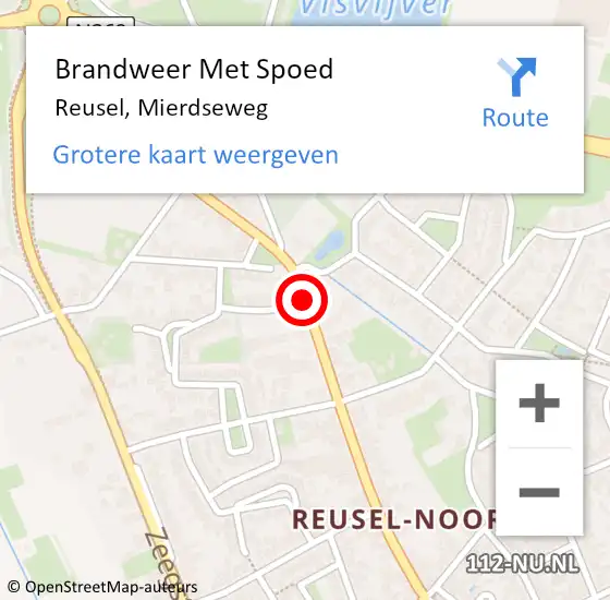 Locatie op kaart van de 112 melding: Brandweer Met Spoed Naar Reusel, Mierdseweg op 17 januari 2019 00:40