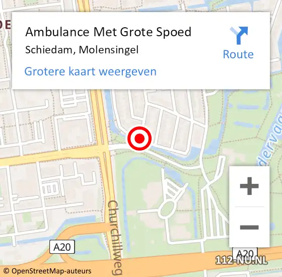 Locatie op kaart van de 112 melding: Ambulance Met Grote Spoed Naar Schiedam, Molensingel op 17 januari 2019 03:37