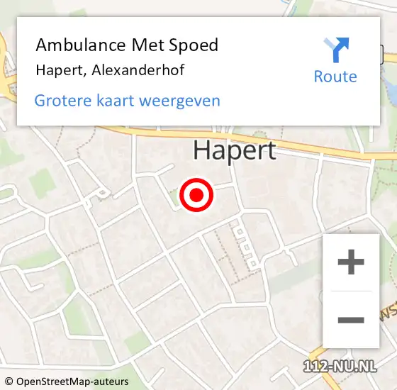 Locatie op kaart van de 112 melding: Ambulance Met Spoed Naar Hapert, Alexanderhof op 17 januari 2019 04:55