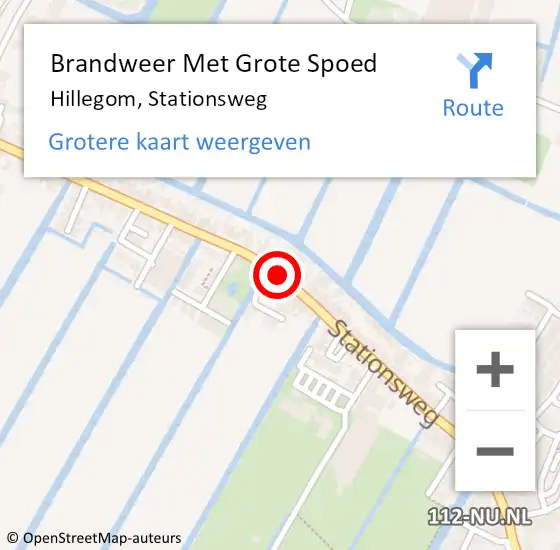 Locatie op kaart van de 112 melding: Brandweer Met Grote Spoed Naar Hillegom, Stationsweg op 17 januari 2019 06:01