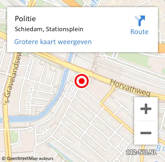 Locatie op kaart van de 112 melding: Politie Schiedam, Stationsplein op 17 januari 2019 09:11