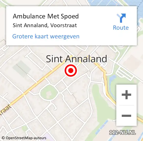 Locatie op kaart van de 112 melding: Ambulance Met Spoed Naar Sint Annaland, Voorstraat op 17 januari 2019 14:10