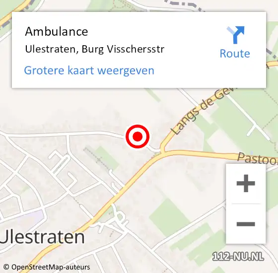 Locatie op kaart van de 112 melding: Ambulance Ulestraten, Burg Visschersstr op 20 maart 2014 19:12