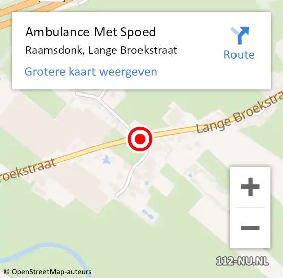 Locatie op kaart van de 112 melding: Ambulance Met Spoed Naar Raamsdonk, Lange Broekstraat op 17 januari 2019 16:10