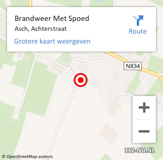 Locatie op kaart van de 112 melding: Brandweer Met Spoed Naar Asch, Achterstraat op 17 januari 2019 16:28