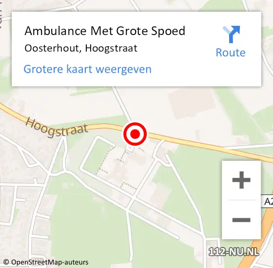 Locatie op kaart van de 112 melding: Ambulance Met Grote Spoed Naar Oosterhout, Hoogstraat op 17 januari 2019 17:14