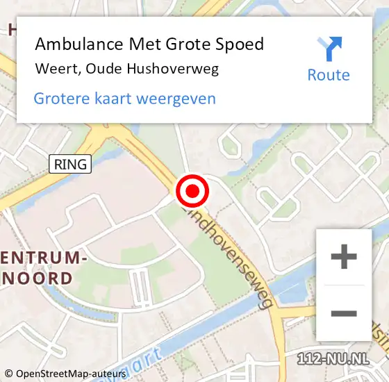 Locatie op kaart van de 112 melding: Ambulance Met Grote Spoed Naar Weert, Oude Hushoverweg op 17 januari 2019 19:12