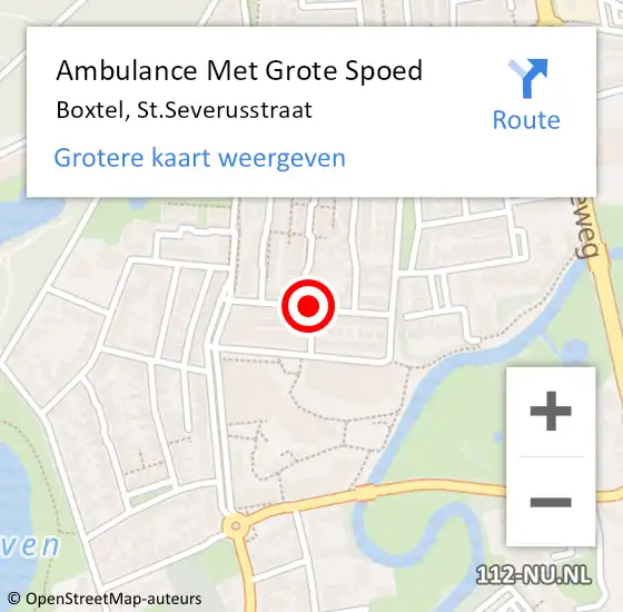 Locatie op kaart van de 112 melding: Ambulance Met Grote Spoed Naar Boxtel, St.Severusstraat op 17 januari 2019 20:10